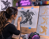 Three layer Steampunk Dragon Airbrush art stencil set Mylar ships worldwide.