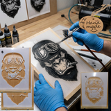 Three layer Monkey Airbrush art stencil set Mylar ships worldwide.