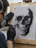 Three layer Skull Airbrush art stencil set