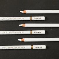 6pcs Macaron White Charcoal Pencils, 4mm Bold Point