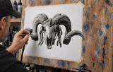 6 Layer Sheep Skull Stencil set template