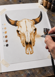 6 Layer Cow Skull Stencil set template