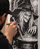 6 Layer Witch at Cauldron Stencil set template Ships worldwide Reusable many times durable mylar