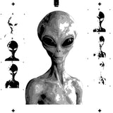 6 Layer Alien Head and Shoulders art airbrush Stencil set template