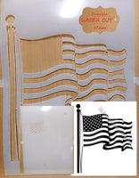 American Flag Airbrush art stencil available in 2 sizes Mylar ships worldwide.