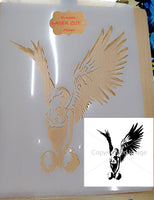 Angel Airbrush art stencil available in 2 sizes Mylar ships worldwide.