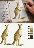 6 Layer Kangaroo art airbrush Stencil set template