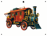 6 Layer steampunk Wagon Stencil set template