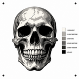 6 Layer Skull art airbrush Stencil set template