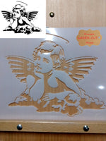 Cherub Airbrush art stencil available in 2 sizes Mylar ships worldwide.