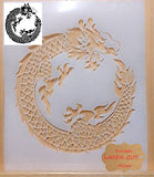 Circular Dragon Airbrush art stencil available in 2 sizes Mylar ships worldwide.