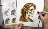 6 Layer Skull Stencil set template Ships worldwide Reusable many times durable mylar