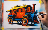 6 Layer steampunk Wagon Stencil set template