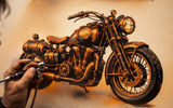 6 Layer Steampunk Motorcycle art airbrush Stencil set template