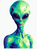 6 Layer Alien Head and Shoulders art airbrush Stencil set template