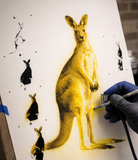6 Layer Kangaroo art airbrush Stencil set template