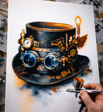 6 Layer steampunk hat art airbrush Stencil set template re useable many times