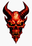 6 Layer Infernal Horned Skull Stencil set template