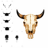 6 Layer Cow Skull Stencil set template
