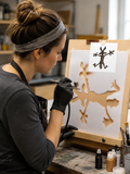Coyote Splat Airbrush art stencil Available in 7 sizes Mylar ships worldwide. Now available in adhesive single use vinyl stencil