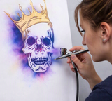 Crowned Skull Airbrush art stencil available in 6 sizes Mylar ships worldwide