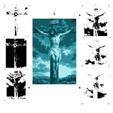 6 Layer Crucifixion Stencil set template Ships worldwide Reusable many times durable mylar