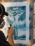 6 Layer Crucifixion Stencil set template Ships worldwide Reusable many times durable mylar