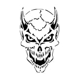 Devil skull Airbrush art stencil available in 3 sizes Mylar ships worldwide.