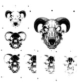 6 Layer Evil Rams Head Stencil set template Ships worldwide Reusable many times durable mylar