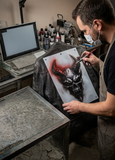 6 Layer Infernal Horned Skull Stencil set template