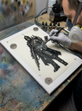 6 Layer Steampunk Soldier art airbrush Stencil set template