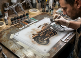 6 Layer Steampunk Motorcycle art airbrush Stencil set template