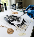 Jesus with cross stencil Airbrush art stencil available in 7 sizes Mylar ships worldwide.