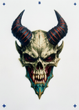 6 Layer Infernal Horned Skull Stencil set template