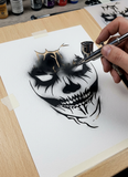 Joker (D) Airbrush art stencil available in 3 sizes Mylar ships worldwide.
