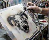 6 Layer Evil Rams Head Stencil set template Ships worldwide Reusable many times durable mylar