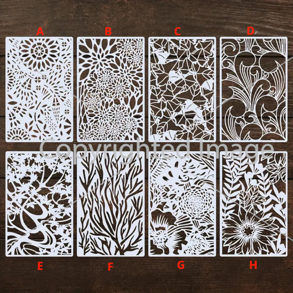 Cool Airbrush Floral Backgrounds art stencils 8 to choose from.
