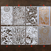 Cool Airbrush Floral Backgrounds art stencils 8 to choose from.