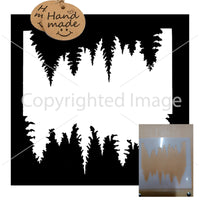 Forest Template Airbrush art stencil available in 3 sizes Mylar ships worldwide.