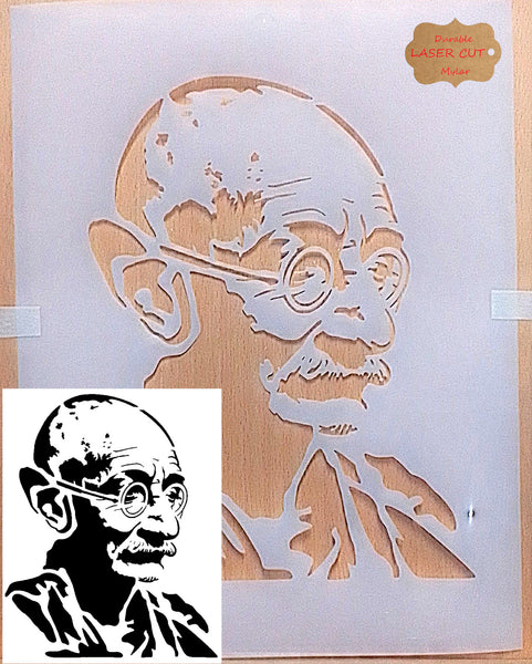 Gandhi Airbrush art stencil available in 3 sizes Mylar