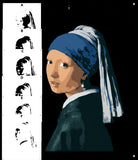 6 Layer Girl with a Pearl Earring Stencil set template Reusable many times durable mylar