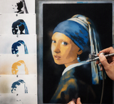 6 Layer Girl with a Pearl Earring Stencil set template Reusable many times durable mylar