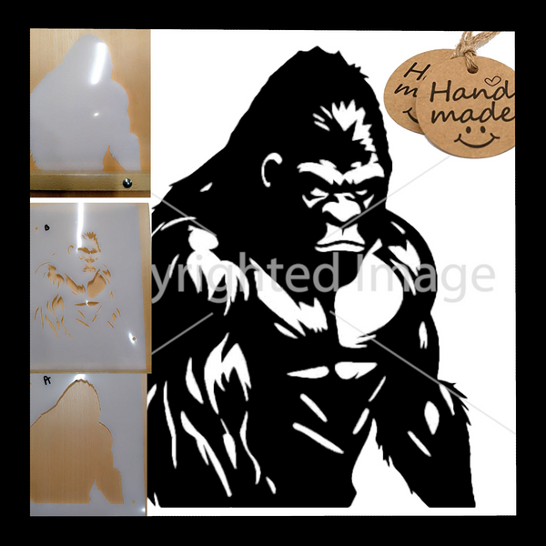 Gorilla airbrush art stencil