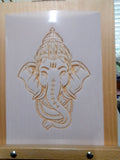 Lord Ganesh Airbrush art stencil available in 2 sizes Mylar ships worldwide.