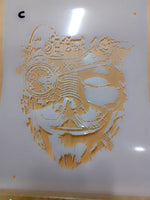Three layer Steampunk Airbrush art stencil set clear Mylar ships worldwide.