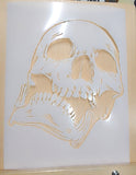 Skull (D) Airbrush art stencil available in 2 sizes Mylar ships worldwide.