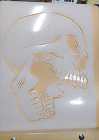 Skull (B) Airbrush art stencil available in 2 sizes Mylar ships worldwide.