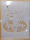 Three layer Steampunk Hat Airbrush art stencil set clear Mylar ships worldwide.