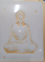 Three layer Sitting Buddha Airbrush art stencil set clear Mylar ships worldwide.