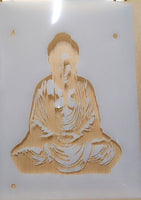 Three layer Sitting Buddha Airbrush art stencil set clear Mylar ships worldwide.